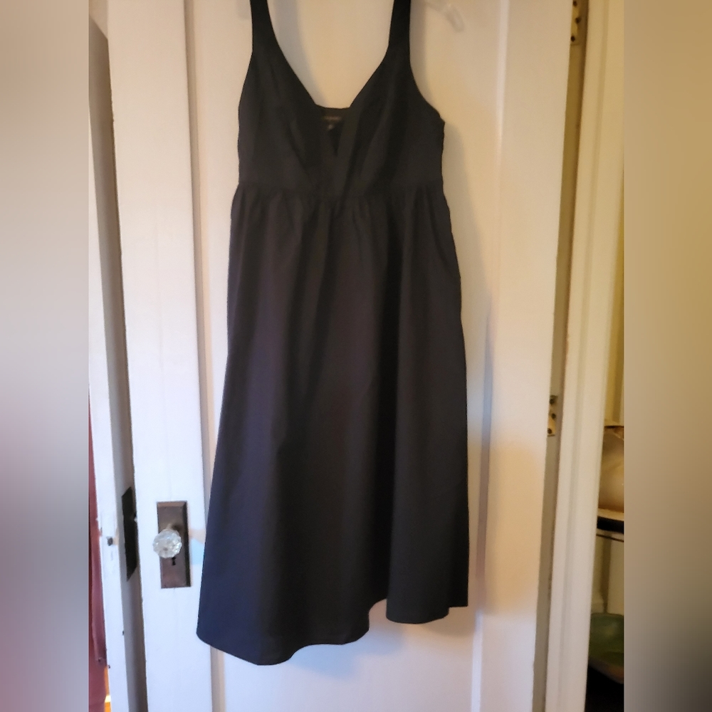 Empire-waist poplin midi dress